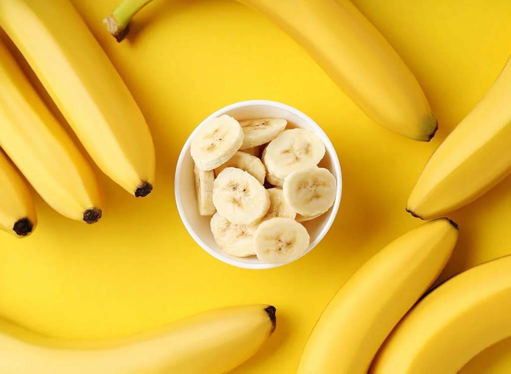 banana is a long, elongated edible fruit