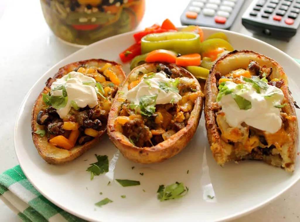 Baked Potato Skin Tacos