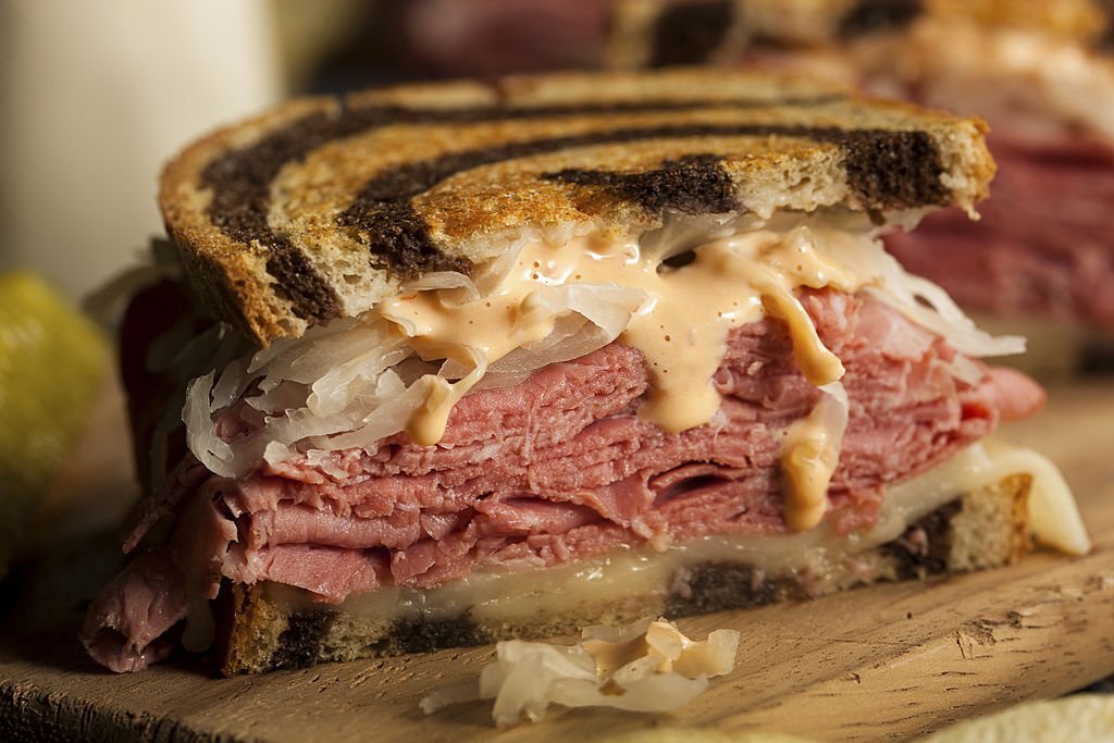 Sandwich made with pastrami